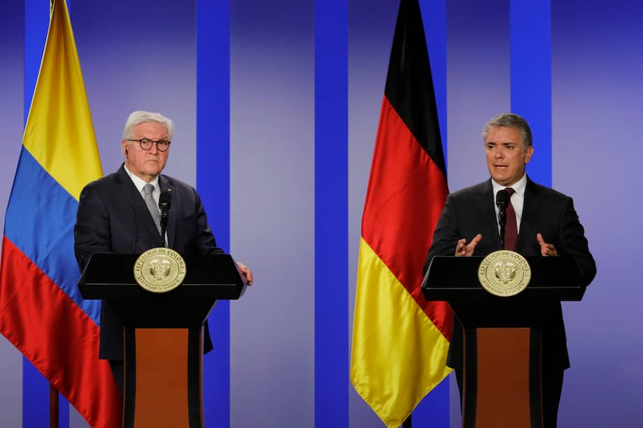 Frank-Walter Steinmeier, presidente de Alemania, junto con el presidente Iván Duque. / Foto: Juan Pablo Bello - Presidencia