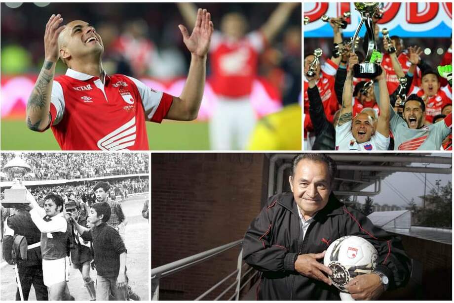 El volante argentino Ómar Pérez y 'El Maestro' Alfonso Cañón, los grandes ídolos de la afición albirroja. / Archivo El Espectador