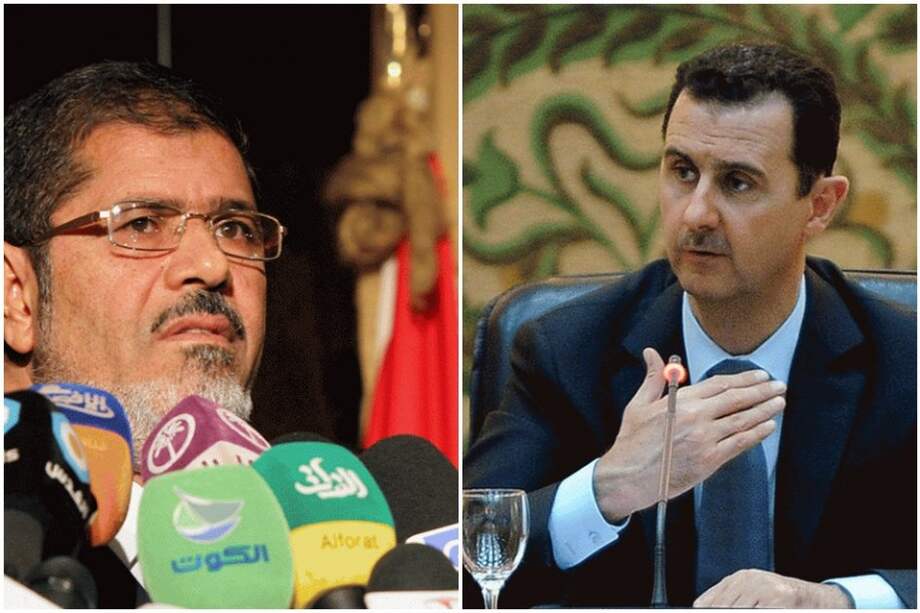 Mohamed Mursi y el presidente sirio Bashar Al Assad.