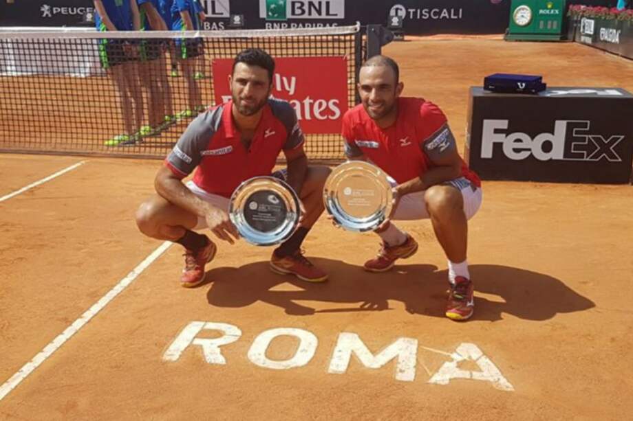 Robert Farah y Juan Sebastián Cabal, campeones en dobles en la capital italiana. / Cortesía Masters 1.000 Roma