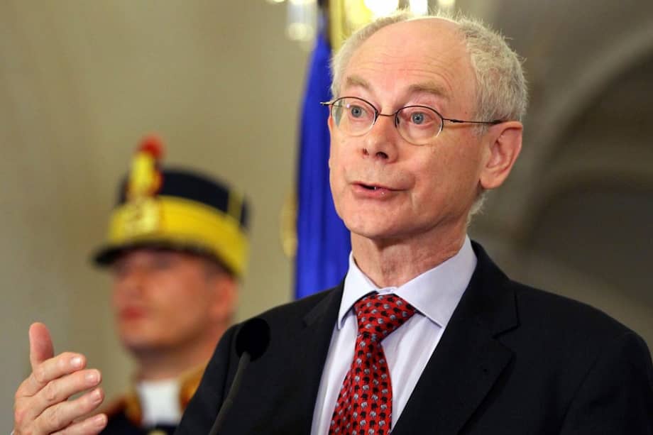 Herman Van Rompuy, presidente del Consejo Europeo asistió a la posesión del presidente Juan Manuel Santos.