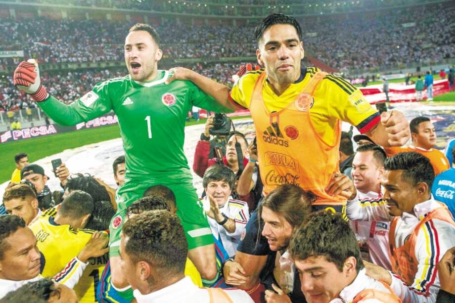 David Ospina y Falcao García son dos de los referentes de la selección de fútbol de Colombia, clasificada al Mundial de Rusia 2018. / AFP