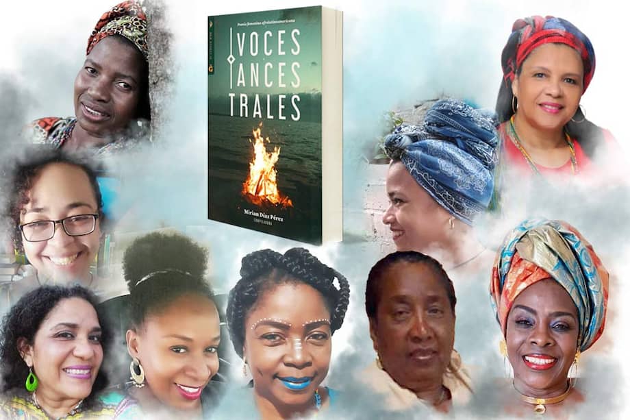 Voces Ancestrales es una apuesta de poesía como forma de hacer paz, exteriorizar los impactos de la violencia y de la pandemia en los territorios y comunidades negras de Colombia. En la foto, de izquierda a derecha: Alba Mina, Alma Fenandez, Dora Berdugo, María Angulo, Mirian Díaz Pérez, Briceña Corpus, María Luisa Murillo Hurtado María Angulo, Cecilia Cuesta y Dionicia Moreno.