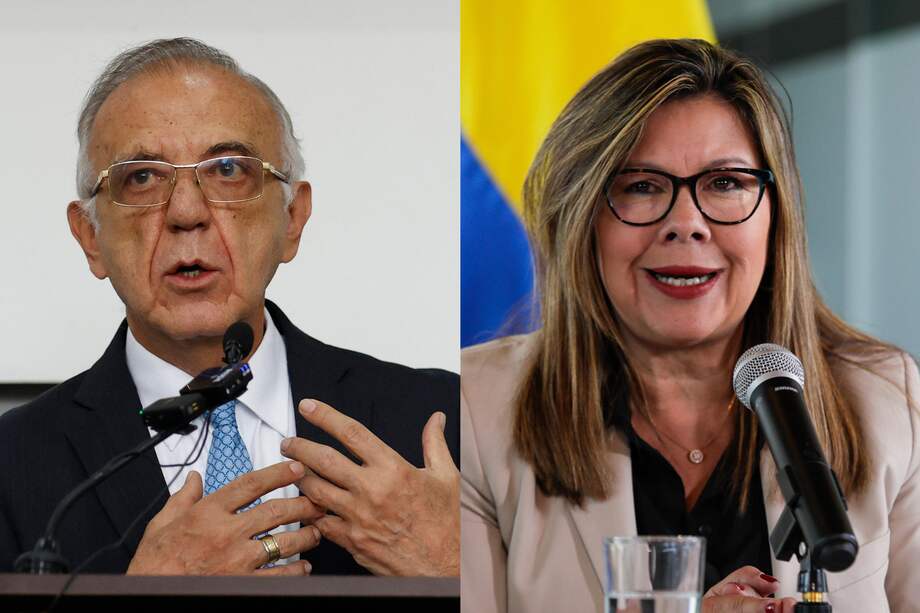 El exministro de Defensa y embajador designado de Colombia en el Vaticano, Iván Velásquez, y la fiscal general de Colombia, Luz Adriana Camargo.