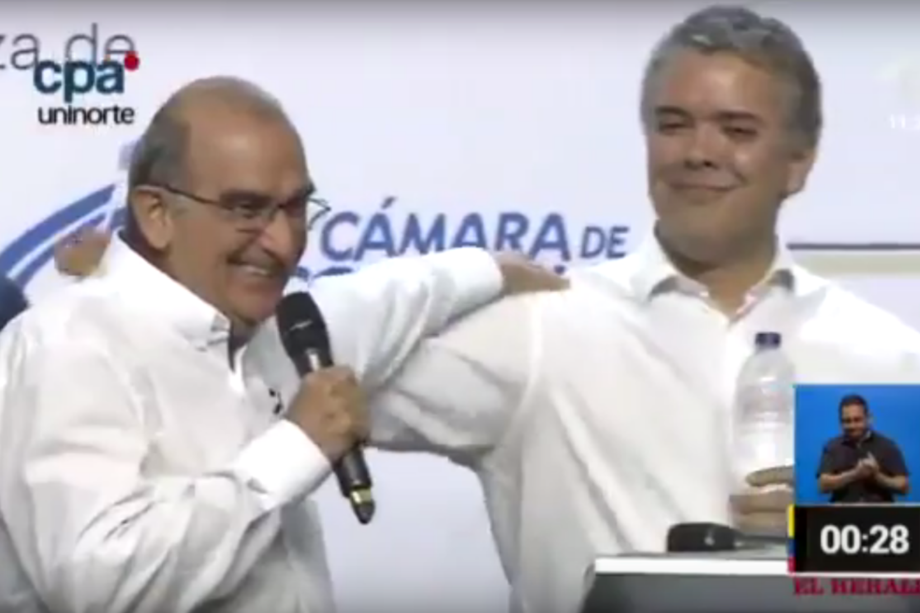 Candidatos Humberto de la Calle e Iván Duque. / Captura de pantalla de Youtube
