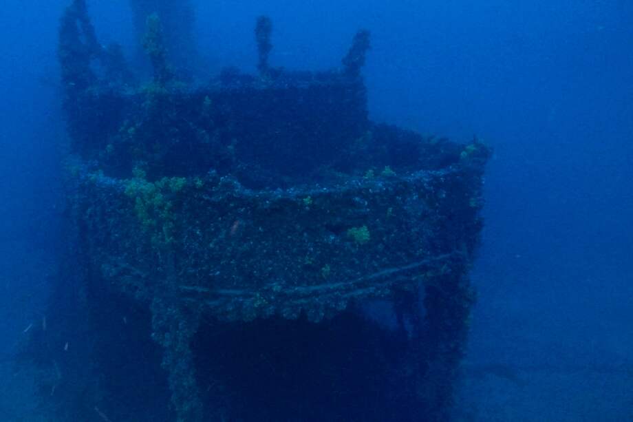 ATENAS (GRECIA), 07/06/2022.- Parte trasera del barco español de vapor San Isidro Labrador, derribado por un torpedo durante la Segunda Guerra Mundial, hallado en perfecto estado. EFE/ Planet Blue