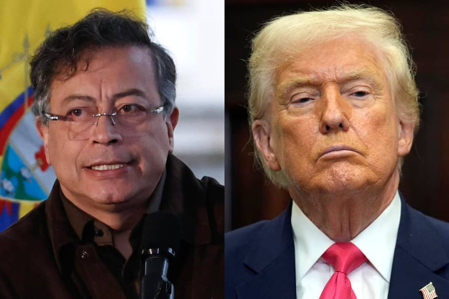 Los presidentes Gustavo Petro (Colombia) y Donald Trump (Estados Unidos).