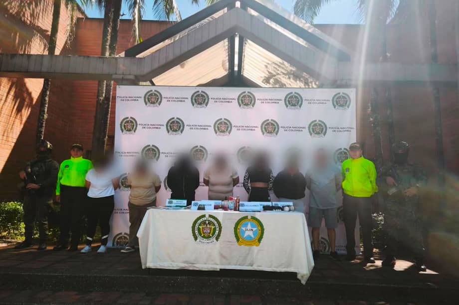 Personas capturadas en la Operación Temis en Medellín.