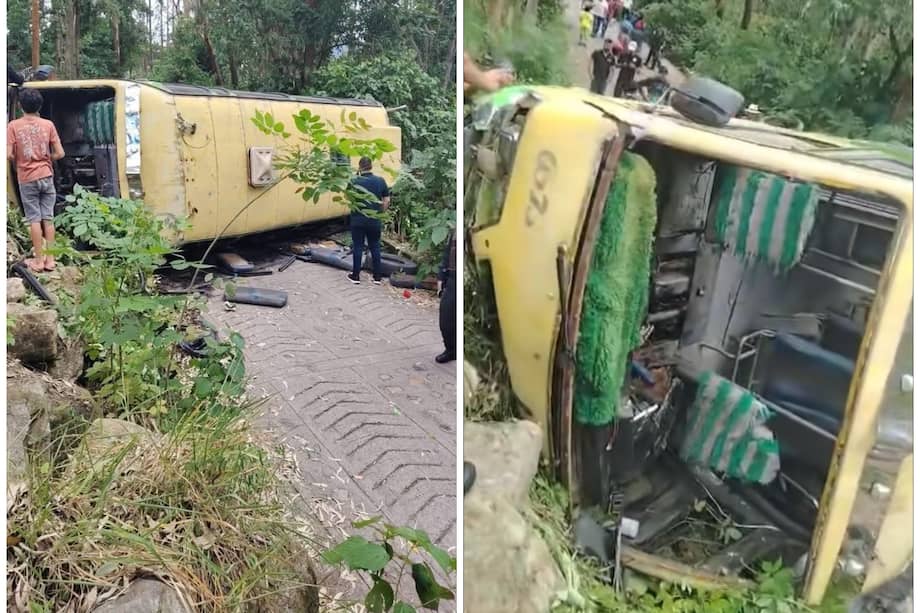 Al parecer, el conductor perdió el control del vehículo y terminó volcado en la vía.
