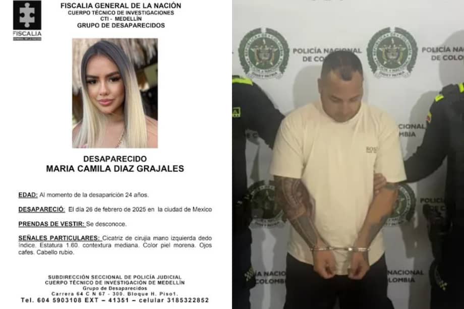 Capturan a Édgar Johan Taborda Ortiz, al parecer involucrado en caso de María Camila Díaz, joven desaparecida por red de trata en México.