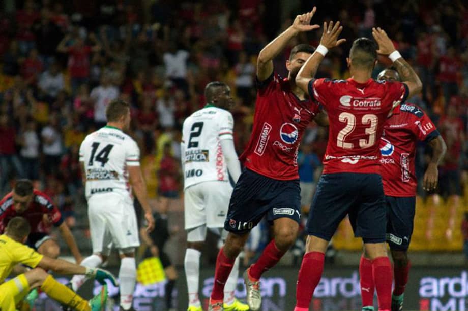 Erramuspe marcó los dos goles con los que el Medellín empató en Bogotá. / DIM Oficial