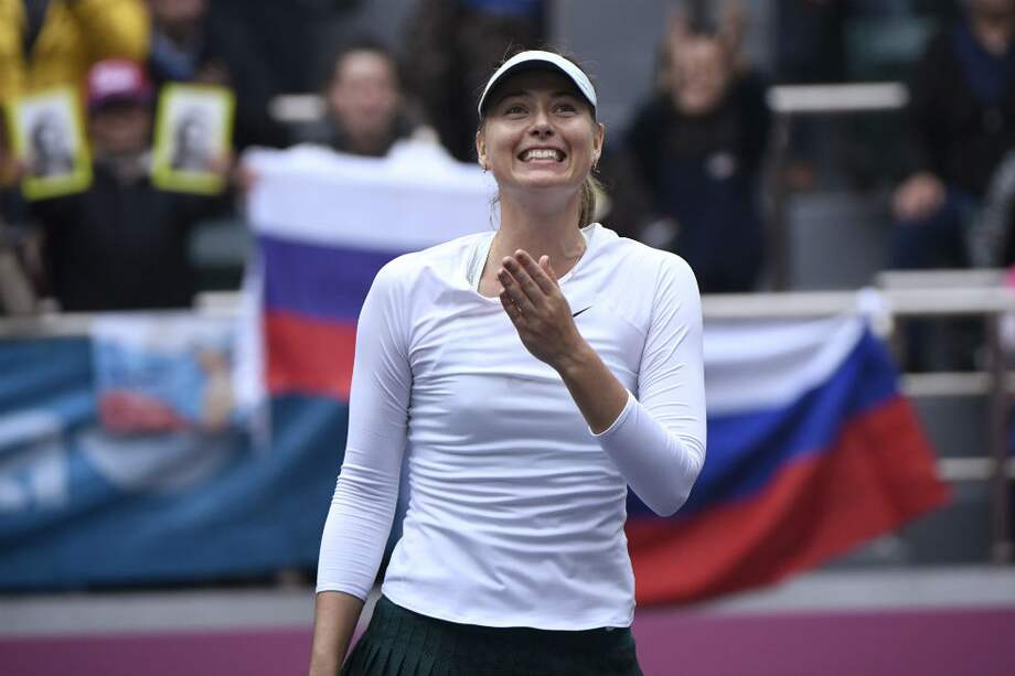 María Sharapova superó a la bielorrusa Aryna Sabalenka en la final de Tianjin / AFP