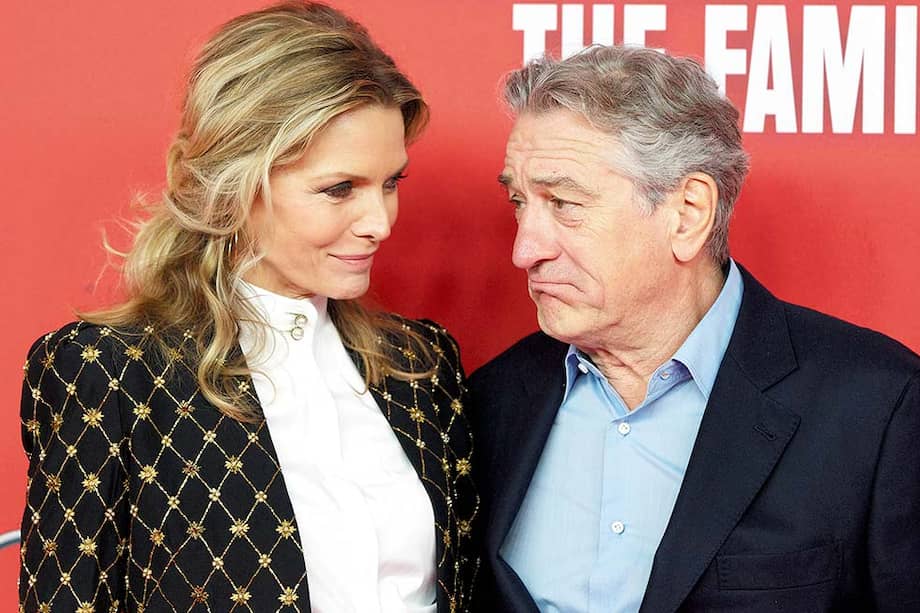 Michelle Pfeiffer y Robert de Niro, durante la presentación de su más reciente película, ‘La familia’. / AFP