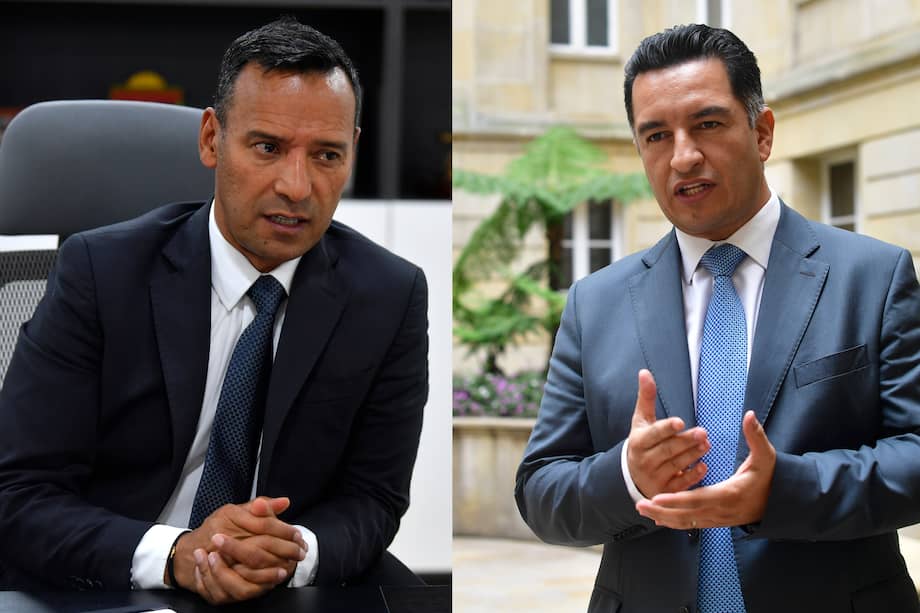 Pedro Sánchez, ministro de Defensa, y Andrés Idárraga, secretario de Transparencia y ministro (e) de Justicia.