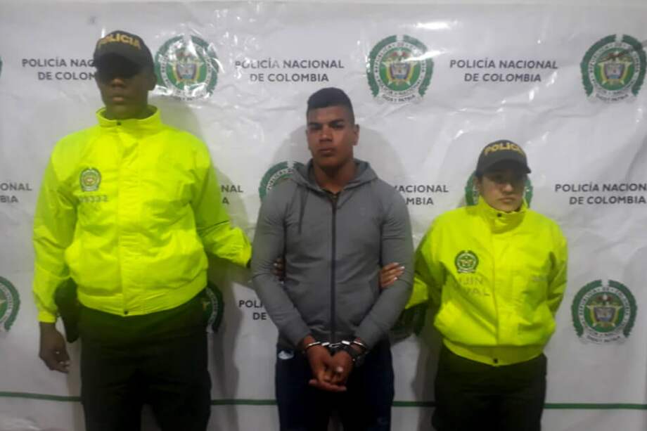 El joven de 21 años fue capturado por el delito de feminicidio en el municipio de Dagua. / Policía del Valle