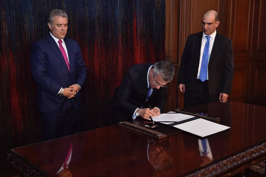 Iván Duque Márquez, presidente de Colombia, durante la posesión de Leonardo Espinosa como fiscal ad hoc. / SIG