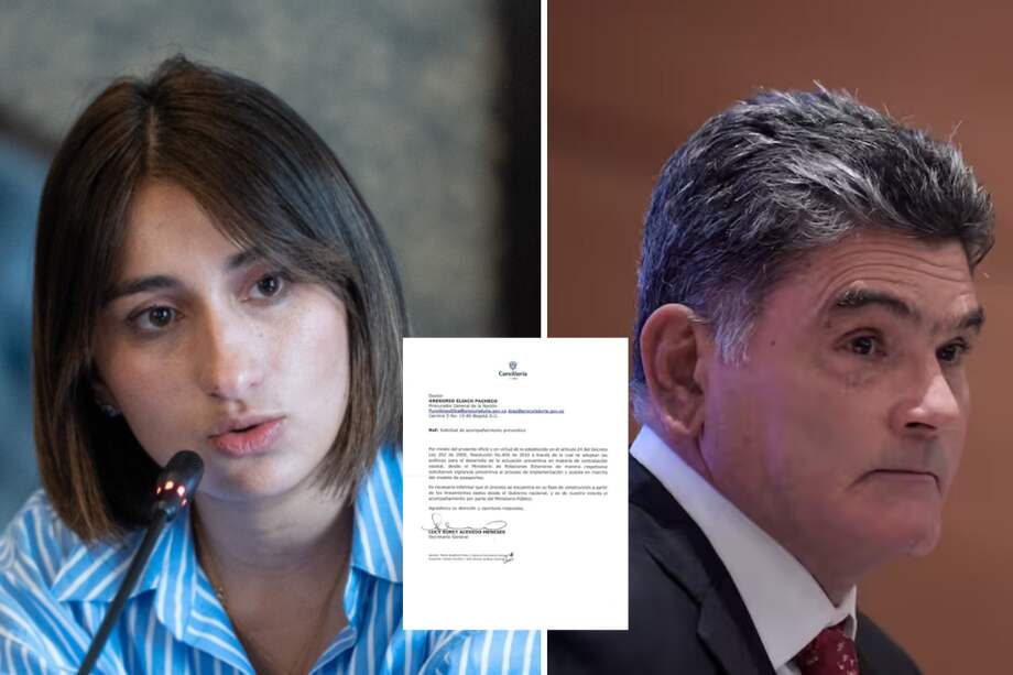 La canciller Laura Sarabia y el procurador Gregorio Eljach.