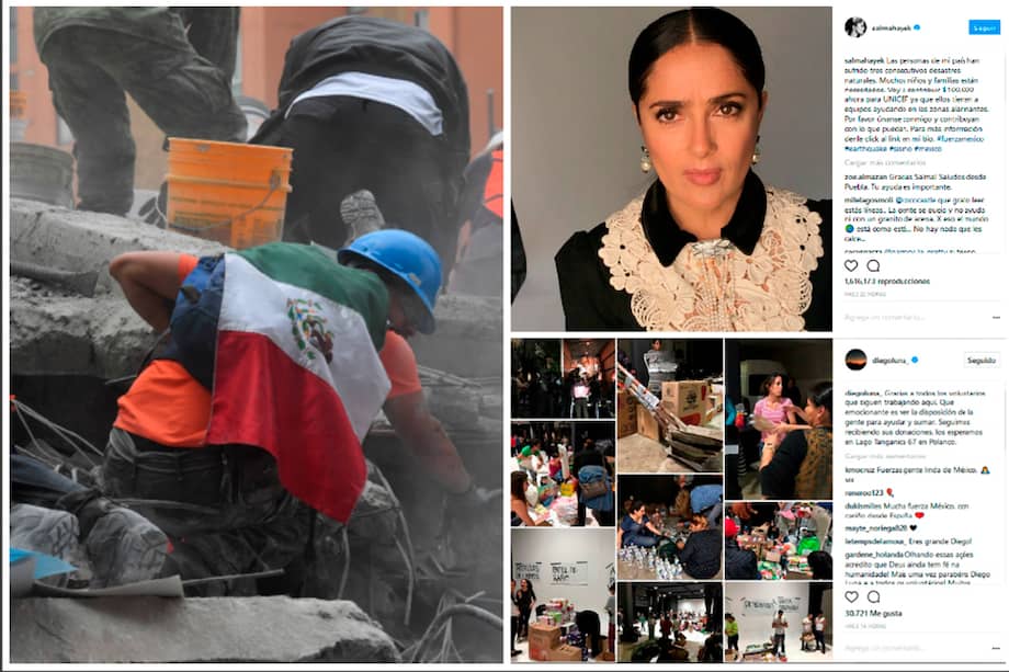 Salma Hayek, Diego Luna y otros artistas ayudan a víctimas de terremoto más allá de las redes