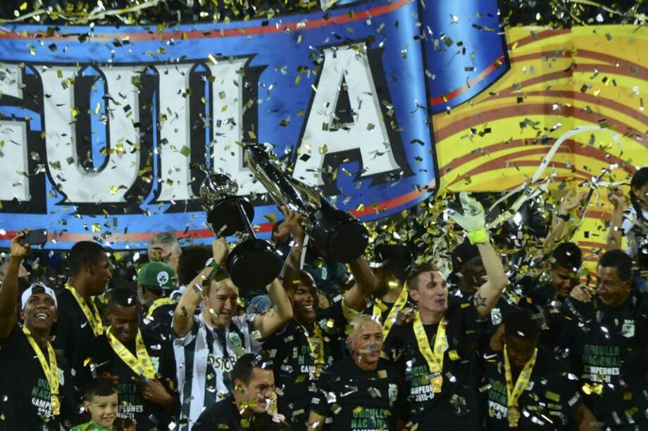 Nacional celebra el título de campeón. Foto: AFP