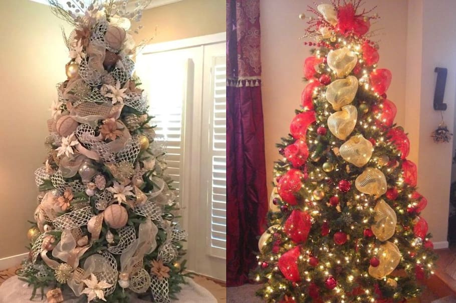 La malla navideña puede convertir el árbol en un verdadero atractivo "turístico" en tu hogar.