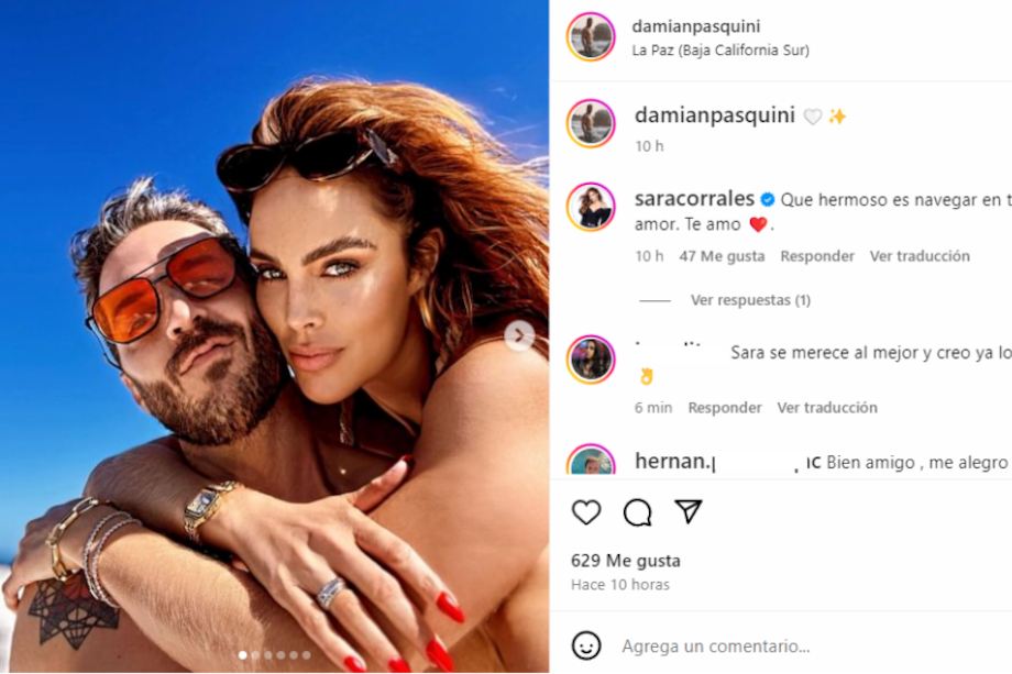 Estos fueron los amorosos mensajes que cruzó Sara Corrales con su nuevo novio.