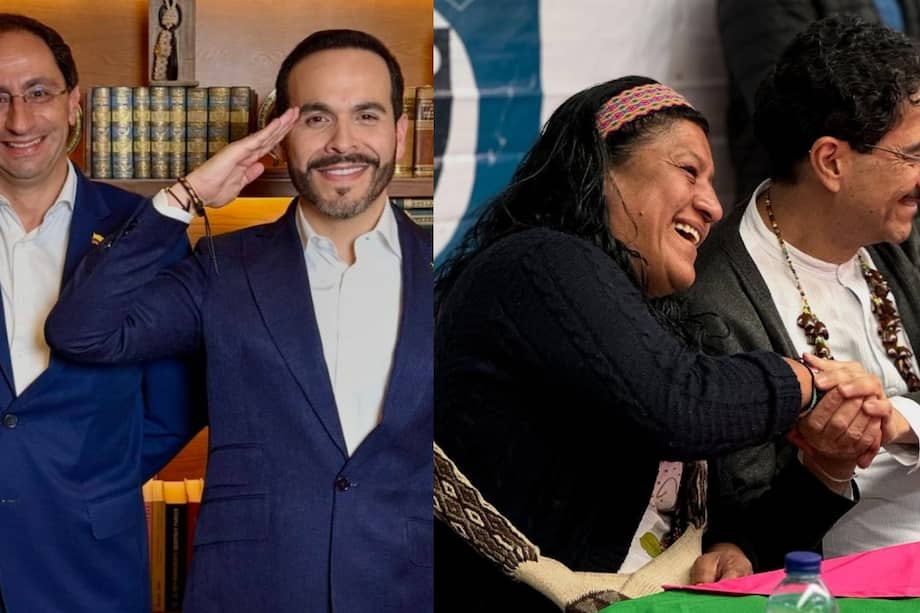 Abelardo de la Espriella e Iván Cepeda con sus fórmulas a la Vicepresidencia: José Manuel Restrepo y Aida Quilcué.