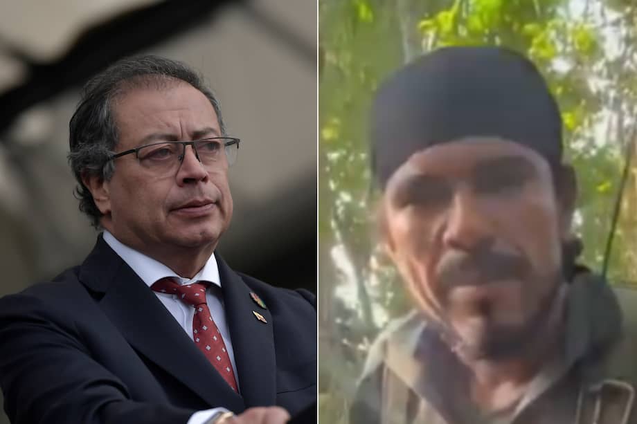 El presidente Gustavo Petro (izq.) recibió una carta de 'Jhon Mechas' (der.) con una propuesta para parar la crisis por la guerra con el ELN en Catatumbo.