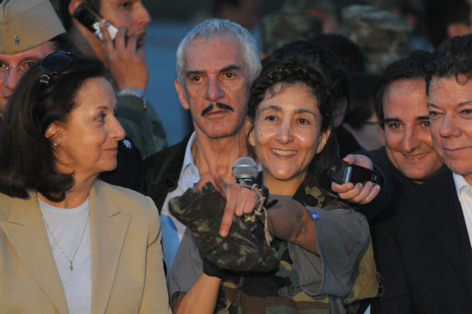 Ingrid Betancourt, después de su liberación durante la 'Operación Jaque'. / Gabriel Aponte - El Espectador