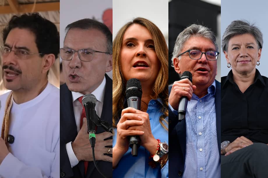 De izquierda a derecha: Iván Cepeda, Roy Barreras, Paloma Valencia, Mauricio Cárdenas y Claudia López.