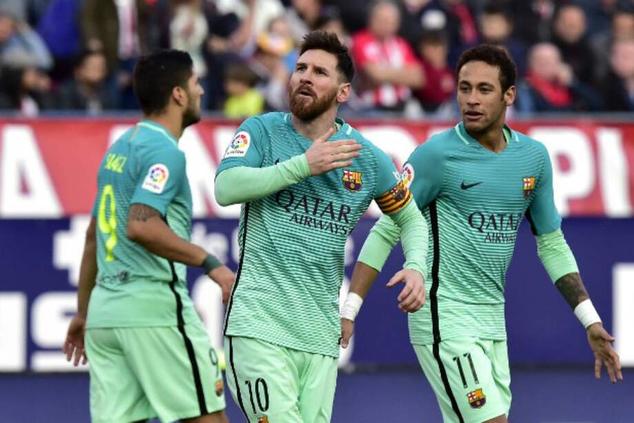 Lionel Messi marcó el gol de triunfo para Barcelona, este domingo, en el estadio Vicente Calderón. / AFP