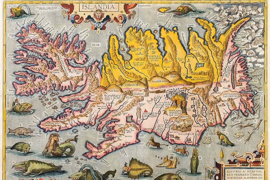 Este mapa de Islandia, por ejemplo, data del siglo XV y representa a varios monstruos marinos de todo tipo rondando sus costas.