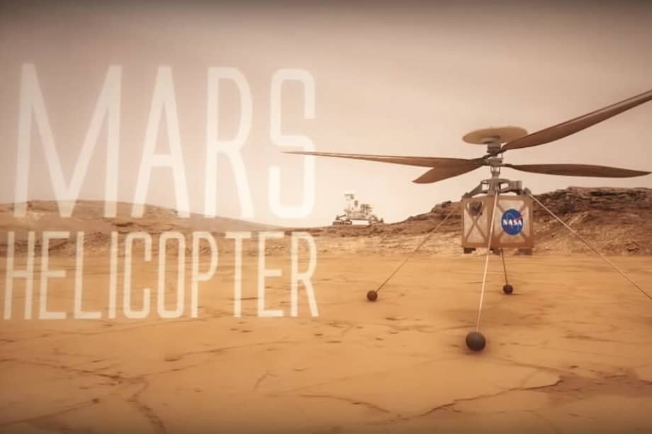Así es el helicóptero que la NASA quiere mandar a Marte. / Tomado del canal de Youtube del NASA Jet Propulsion Laboratory