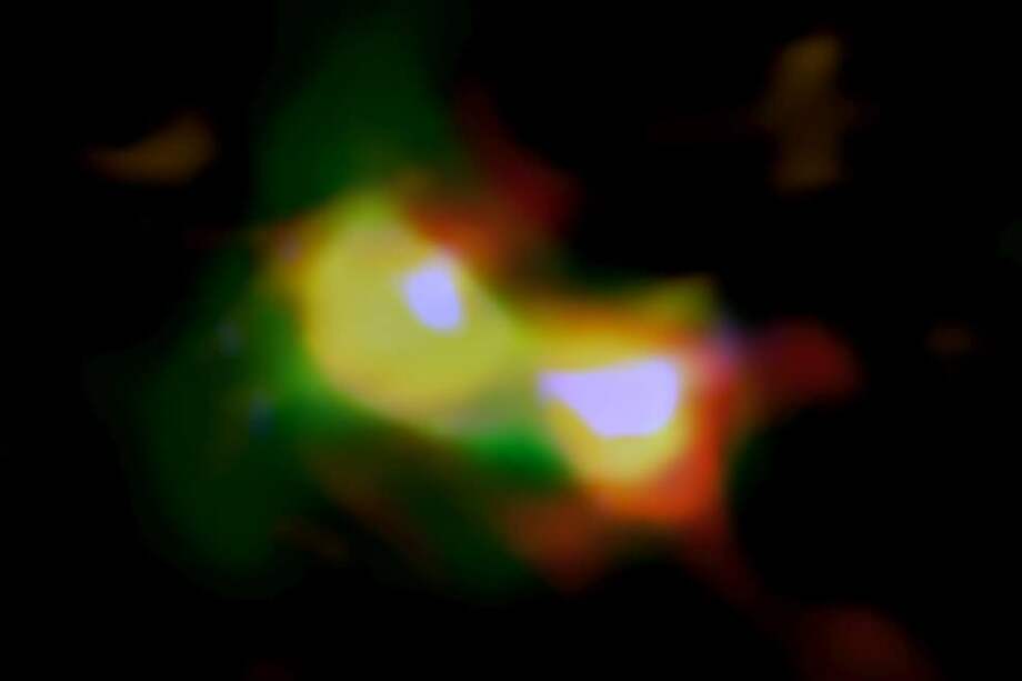 Imagen de la colisión de galaxias hecha por ALMA. / Atacama Large Millimeter/submillimeter Array