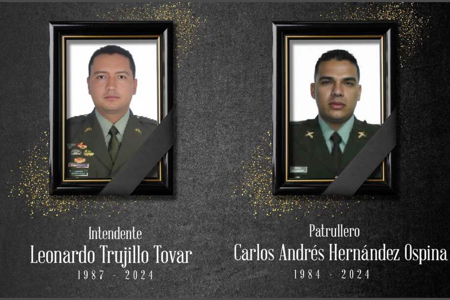 Los uniformados estaban en la estación de Policía de Nátaga (Huila) cuando hombres de las disidencias de las Farc atacaron la sede.