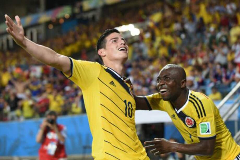James ROdríguez celebrando su gol contra Costa de Marfíl en el Mundial que se disputó en Brasil. Foto: AFP