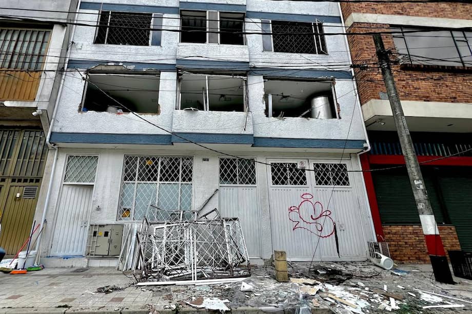 Así quedó la tienda tras la fuerte explosión.