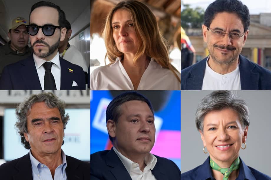 Abelardo de la Espriella, Paloma Valencia, Iván Cepeda, Sergio Fajardo, Mauricio Lizcano y Claudia López.