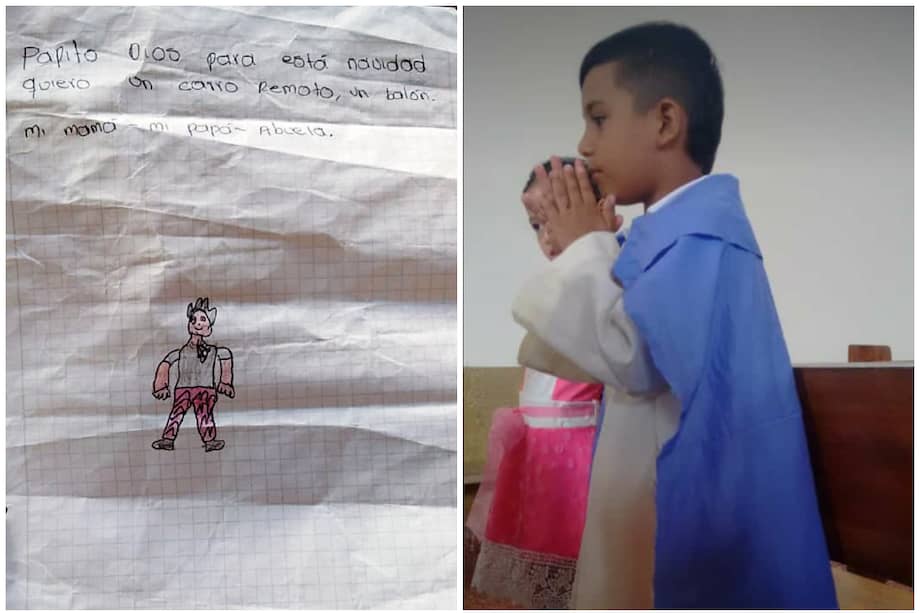 La carta de Navidad que dejó Hans Tafur. / Cortesía