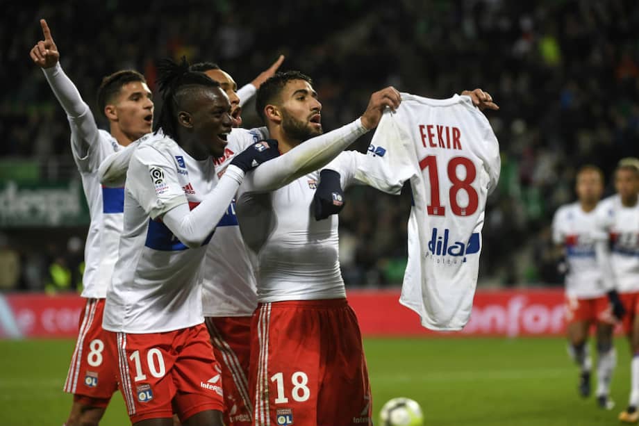 Fekir celebra su gol frente al Saint-Étienne / AFP
