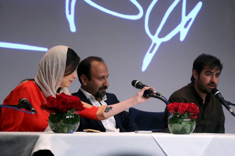 Taraneh Alidousti en la conferencia de prensa en Teherán. / AFP