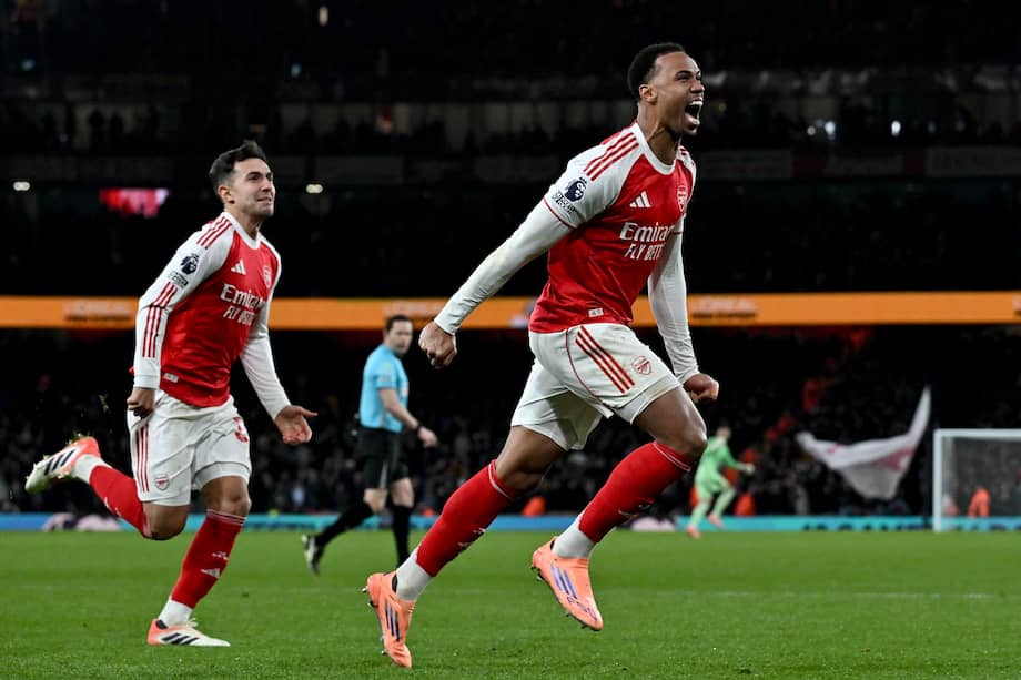 Gabriel Magalhaes celebrando el 1-0 del Arsenal frente al Aston Villa este martes 30 de diciembre de 2025.