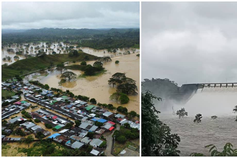 La represa del Urrá llegó a la cota de rebose, mientras en municipios como Canalete las aguas han tapado las viviendas, tras la creciente de afluentes.