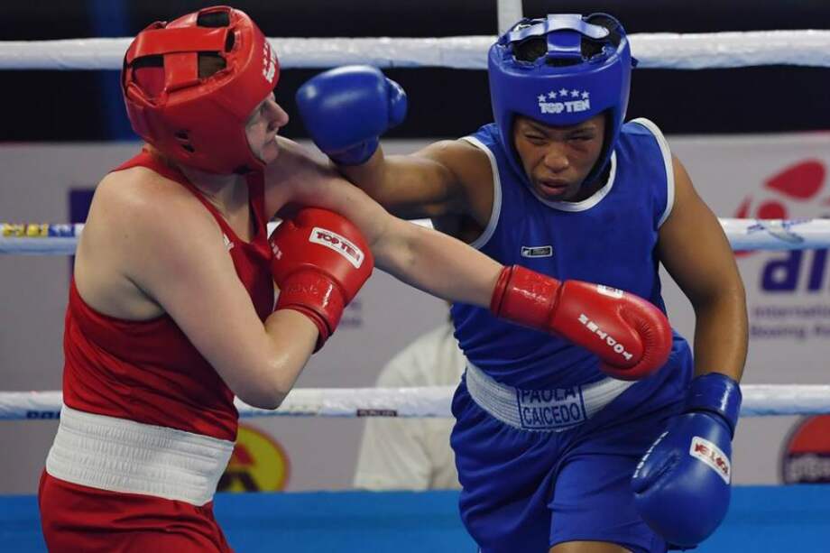 Jessica Caicedo logró el subcampeonato de boxeo en los 81 kg en el 2018. / AFP
