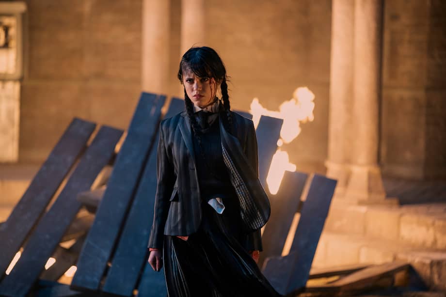 Jenna Ortega como Merlina Adams en la primera temporada de "Wednesday".