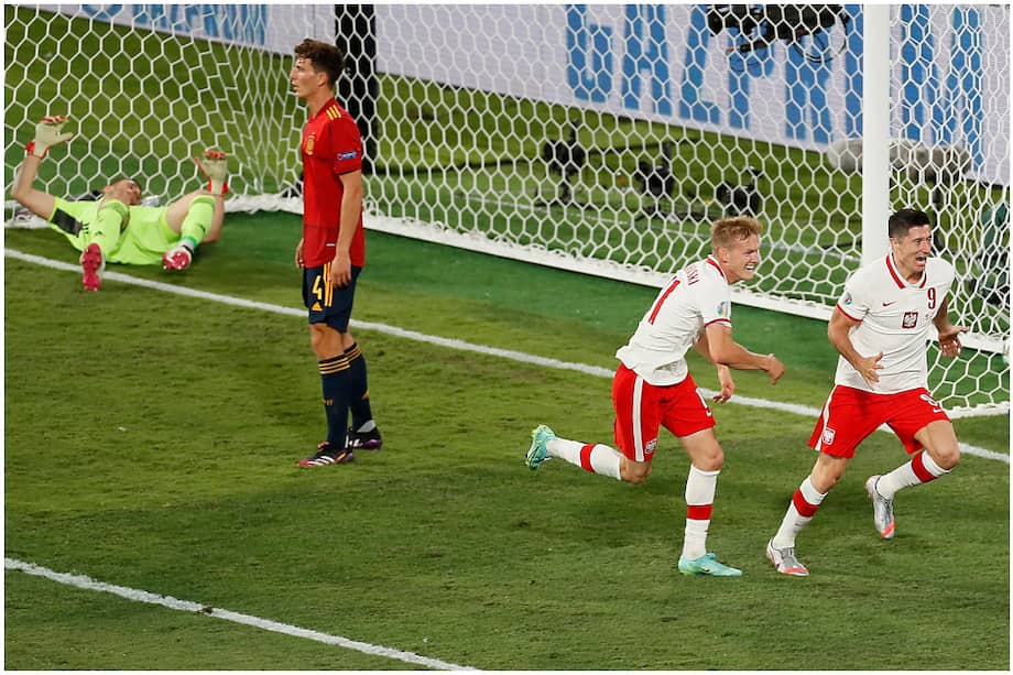 Robert Lewandowski marcó el gol del empate polaco ante España, en la Euro 2020.