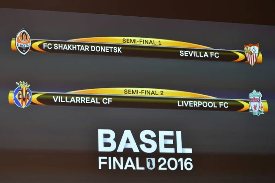 Las semifinales de la Europa League será entre Shakhtar-Sevilla y Villarreal-Liverpool. Foto: AFP