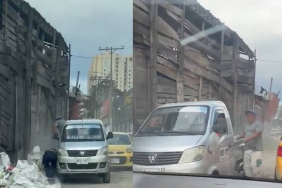 Un video difundido en redes sociales muestra el momento exacto en el que dos hombres abandonan varias bolsas de lona repletas de residuos de lo que parecen ser residuos de materiales de construcción, en la avenida calle 57R Sur con carrera 73I.