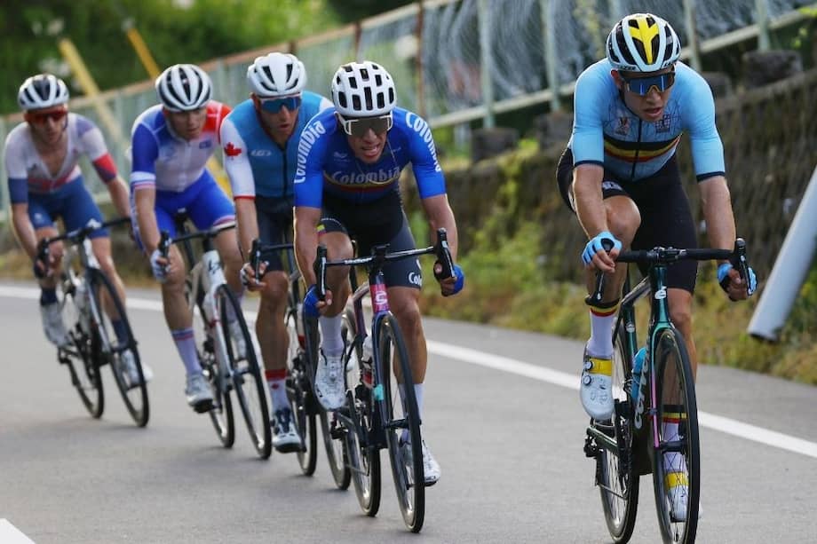 Rigoberto Urán en la prueba de ciclismo de ruta