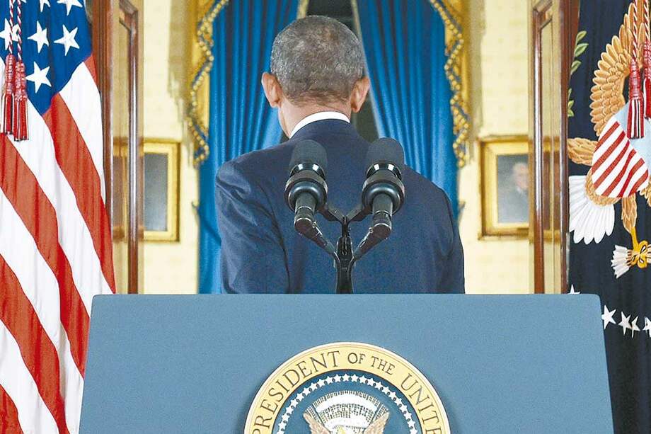 El presidente de Estados Unidos, Barack Obama, tras el discurso en el que presentó su estrategia contra el Estado Islámico. / AFP