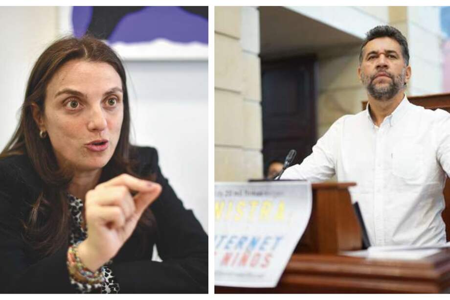 Karen Abudinen (izquierda), exministra de las TIC. León Freddy Muñoz (derecha), excongresista por el partido Alianza Verde.